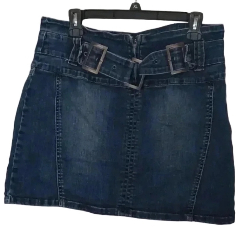 -- Cache Denim mini skirt